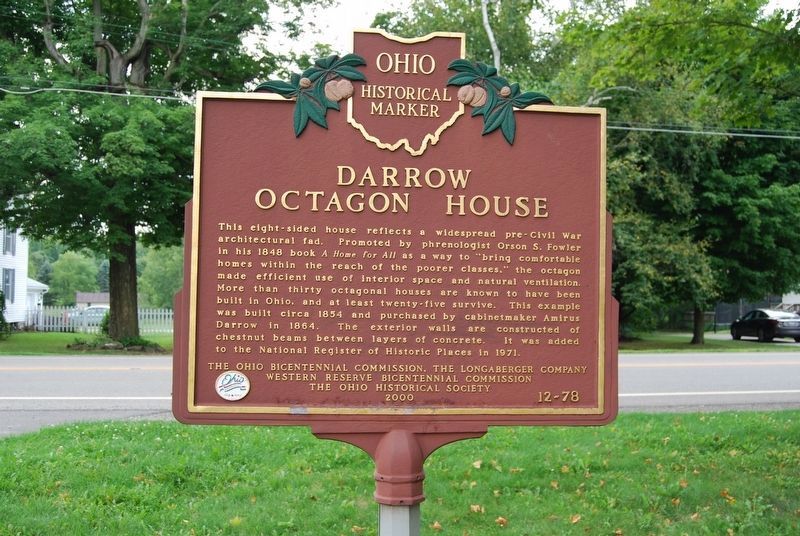 Darrow Octagon House Marker image. Click for full size.