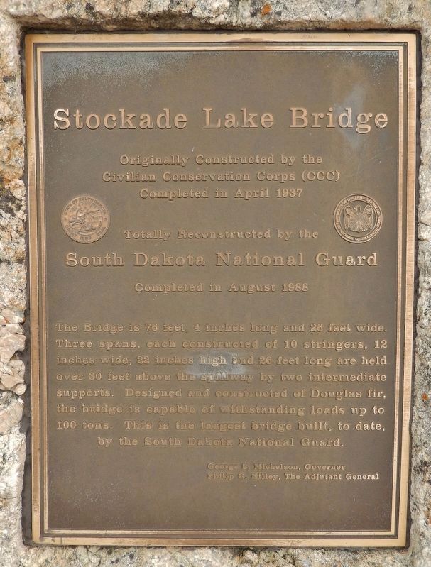 Stockade Lake Bridge Marker image. Click for full size.
