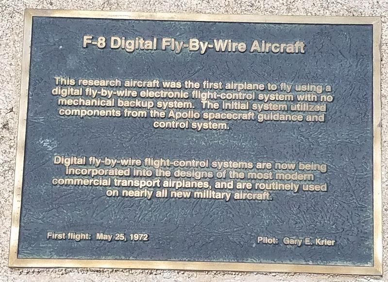 F-8 Digital Fly-By-Wire Aircraft Marker image. Click for full size.