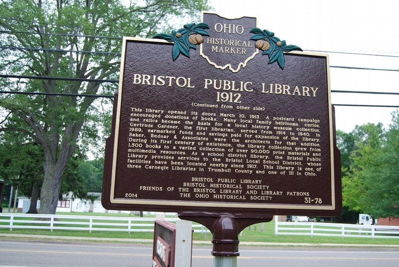 Bristol Public Library Marker image. Click for full size.