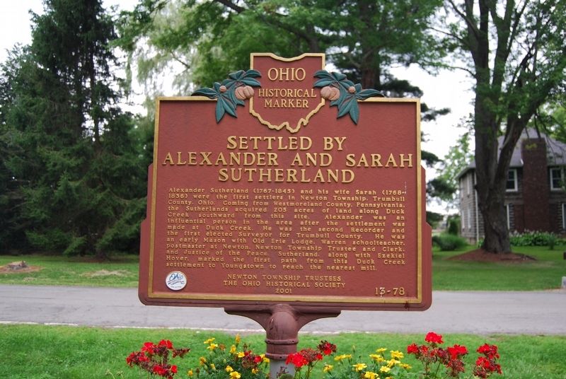 Settled by Alexander and Sarah Sutherland Marker image. Click for full size.