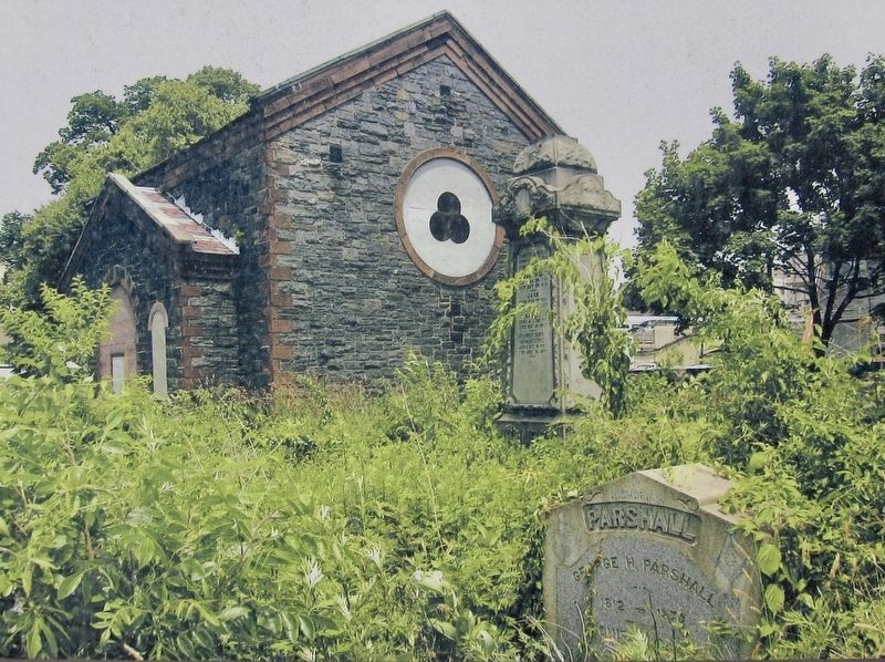 Marker detail: Cemetery and Chapel of the Three Sisters image. Click for full size.