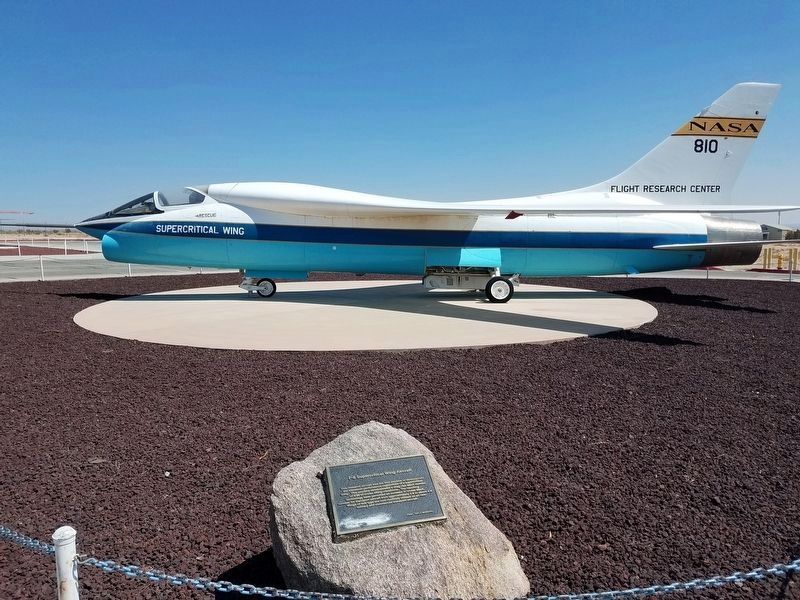 F-8 Supercritical Wing Aircraft and Marker 1 image. Click for full size.