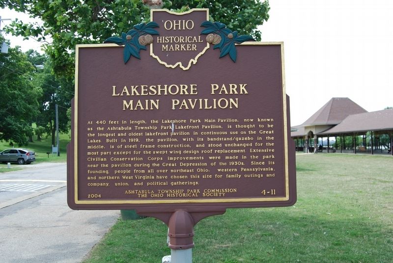 Lakeshore Park Main Pavilion Marker image. Click for full size.