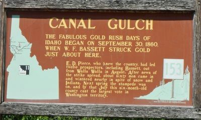 Canal Gulch Marker. Click for full size. Canal Gulch Marker image. Click for full size.