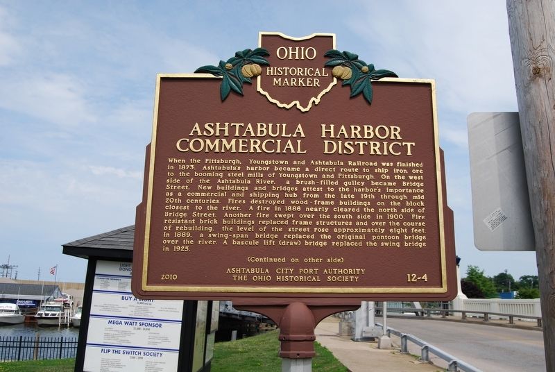 Ashtabula Harbor Commercial District Marker image. Click for full size.