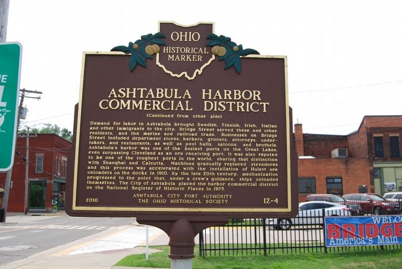 Ashtabula Harbor Commercial District Marker image. Click for full size.