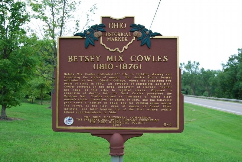 Betsey Mix Cowles Marker image. Click for full size.