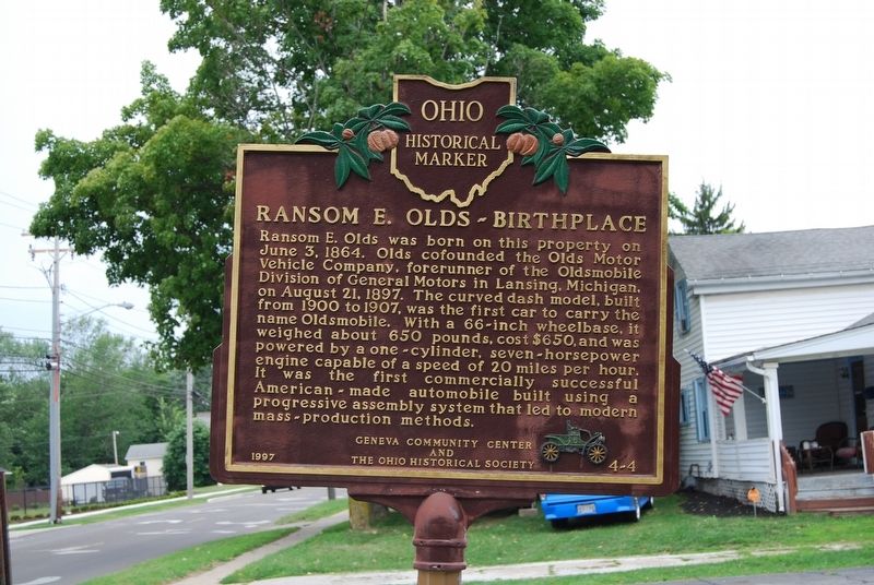 Ransom E. Olds-Birthplace Marker image. Click for full size.