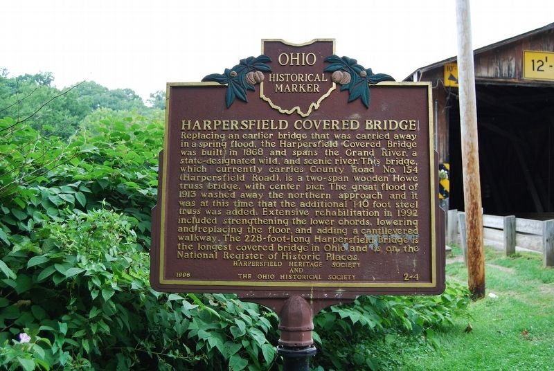 Harpersfield Covered Bridge Marker image. Click for full size.