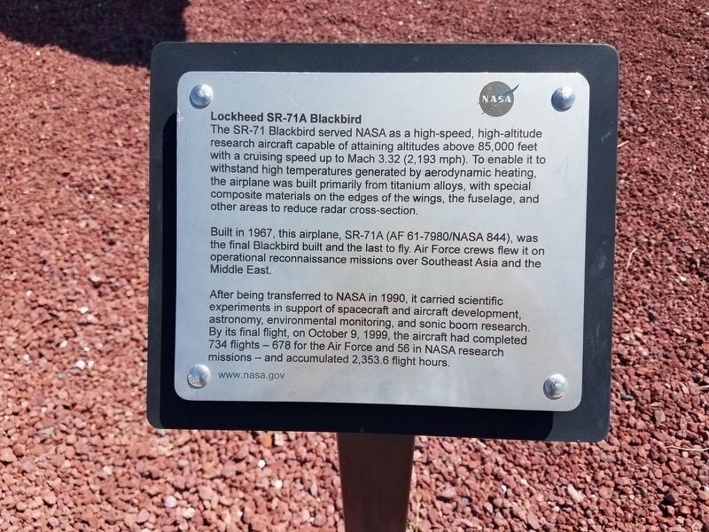 Lockheed SR-71A Blackbird Marker image. Click for full size.