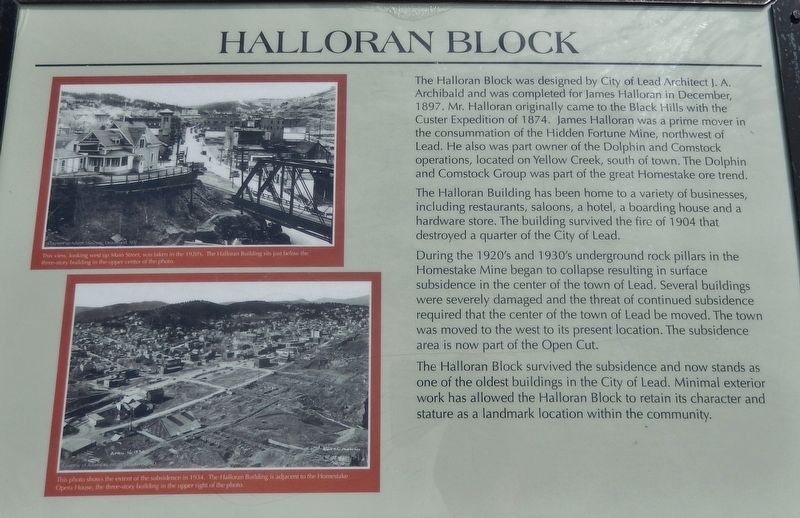 Halloran Block Marker. Click for full size. Halloran Block Marker image. Click for full size.