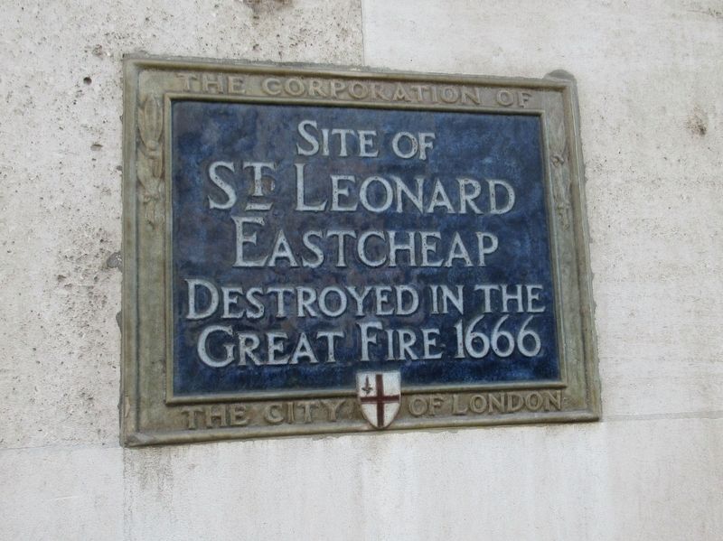 St. Leonard Eastcheap Marker image. Click for full size.