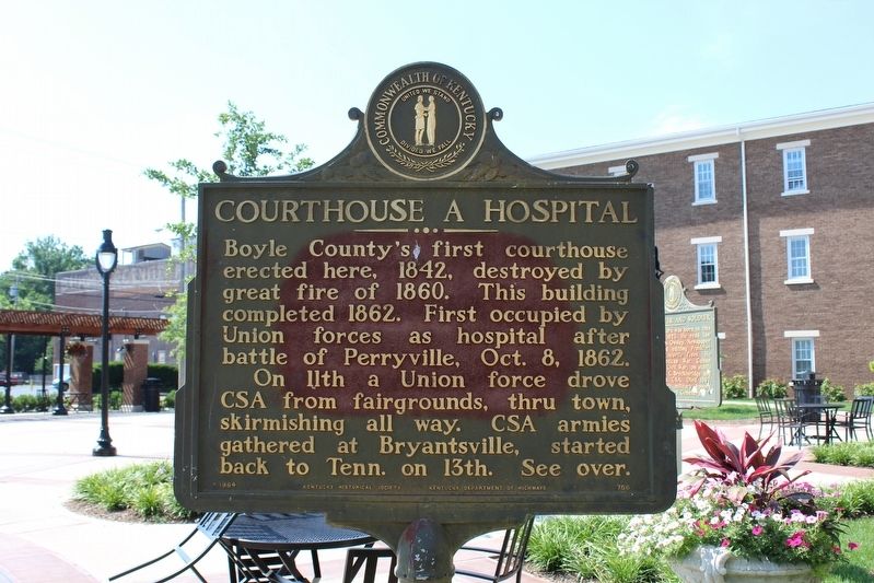Courthouse a Hospital Marker (Side 1) image. Click for full size.