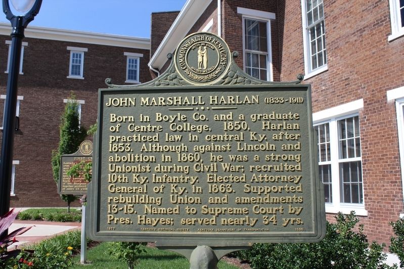John Marshall Harlan / Kentucky's "Great Dissenter" Marker (Side 1) image. Click for full size.