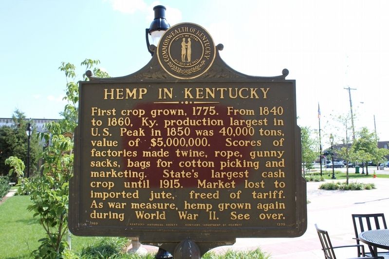 First Crop / Hemp in Kentucky Marker (Side 2) image. Click for full size.