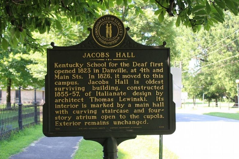 Jacobs Hall / John A. Jacobs, Sr. (1806-69) Marker (Side 1) image. Click for full size.