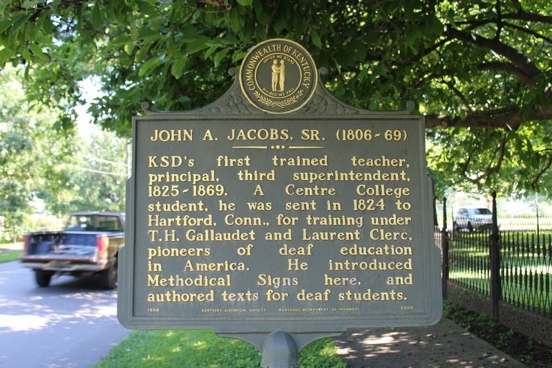 Jacobs Hall / John A. Jacobs, Sr. (1806-69) Marker (Side 2) image. Click for full size.