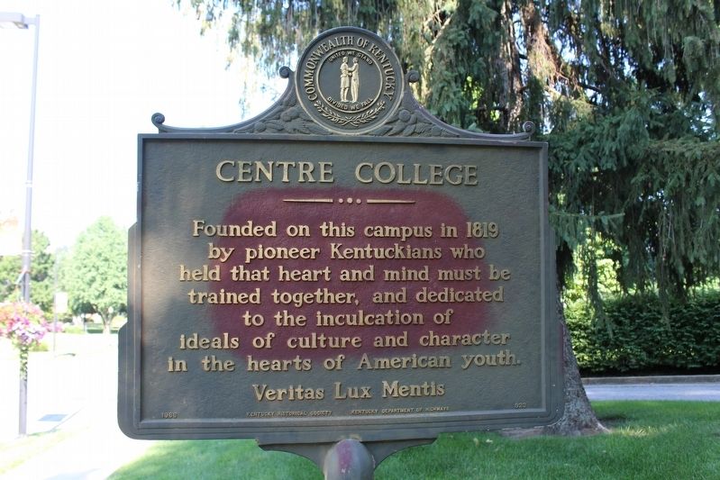 Centre College Marker. Click for full size. Centre College Marker image. Click for full size.