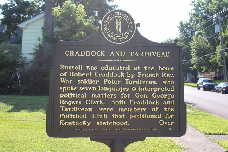 Willis Russell House / Craddock and Tardiveau Marker (Side 2) image. Click for full size.