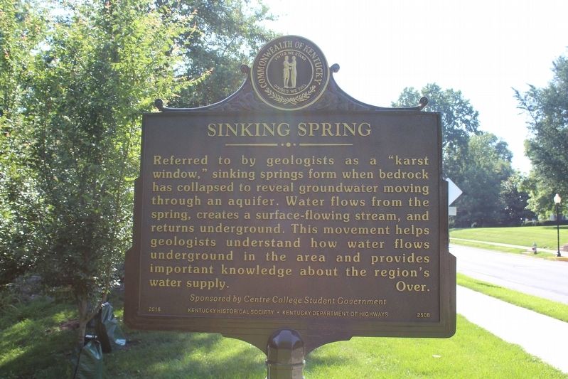 Sinking Spring Marker (Side 1) image. Click for full size.