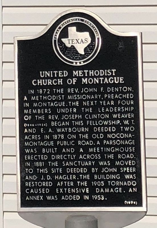 United Methodist Church of Montague Texas Historical Marker image. Click for full size.
