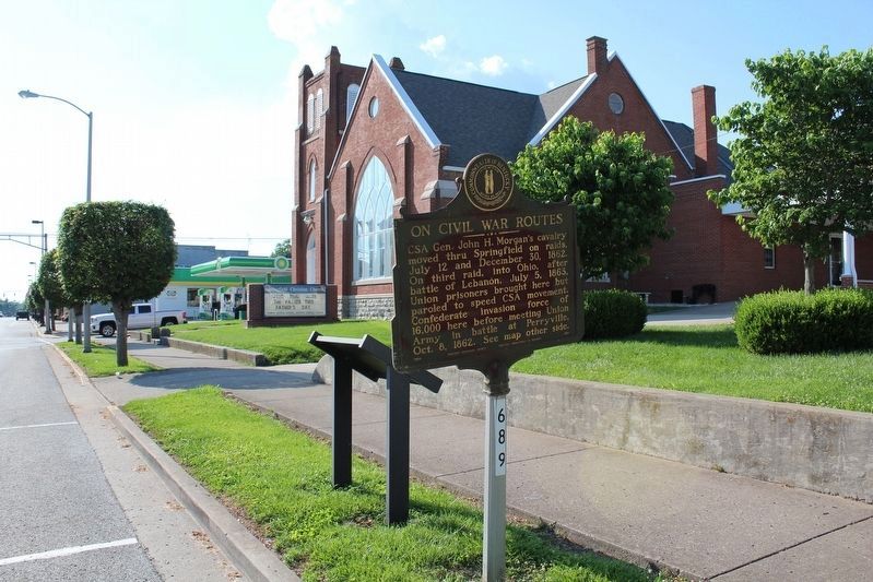 On Civil War Routes Marker. Click for full size. On Civil War Routes Marker image. Click for full size.