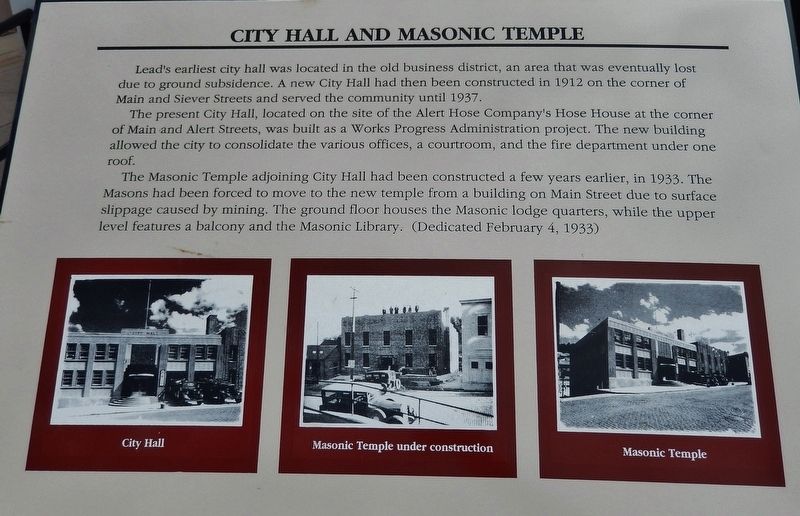 City Hall and Masonic Temple Marker image. Click for full size.