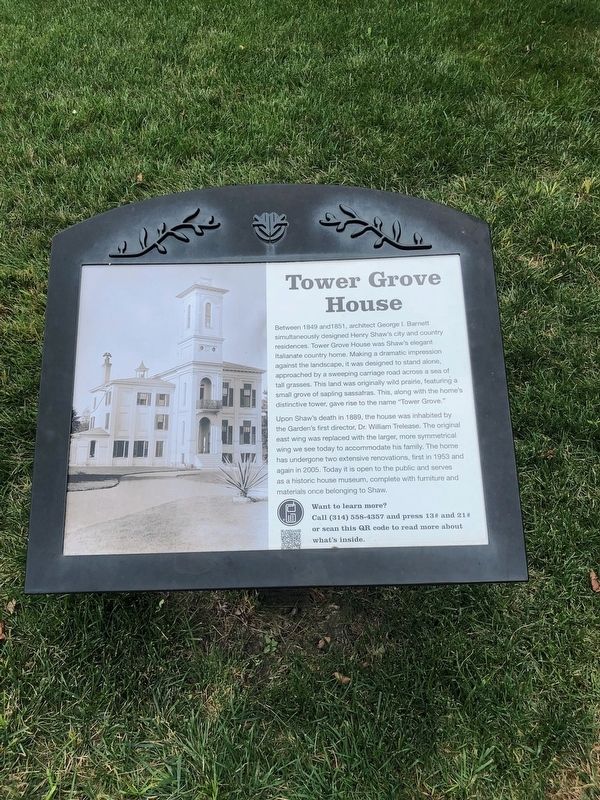 Tower Grove House Marker image. Click for full size.