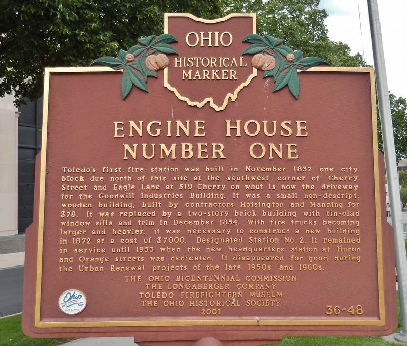 Engine House Number One (<i>marker side 1</i>) image. Click for full size.