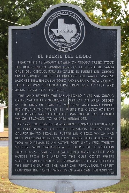 El Fuerte del Cibolo Marker image. Click for full size.