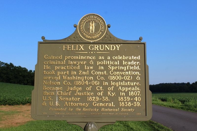 Grundy Plantation / Felix Grundy Marker (Side 2). Click for full size. Grundy Plantation / Felix Grundy Marker (Side 2) image. Click for full size.