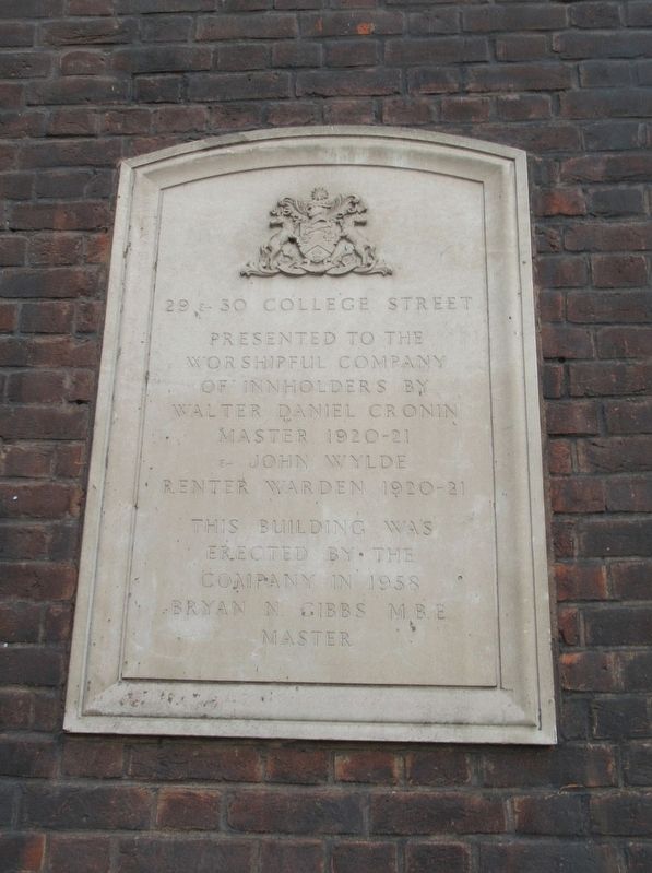 Worshipful Company of Innholders Marker. Click for full size. Worshipful Company of Innholders Marker image. Click for full size.