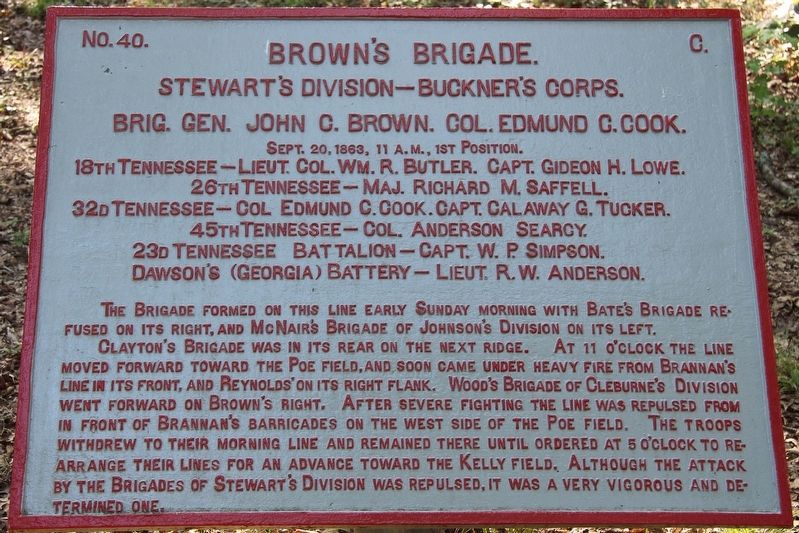 Brown's Brigade Marker. Click for full size. Brown's Brigade Marker image. Click for full size.