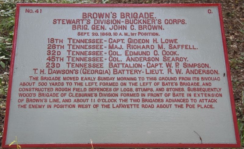 Brown's Brigade Marker. Click for full size. Brown's Brigade Marker image. Click for full size.