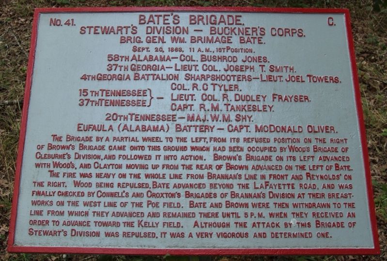 Bates Brigade Marker image. Click for full size.