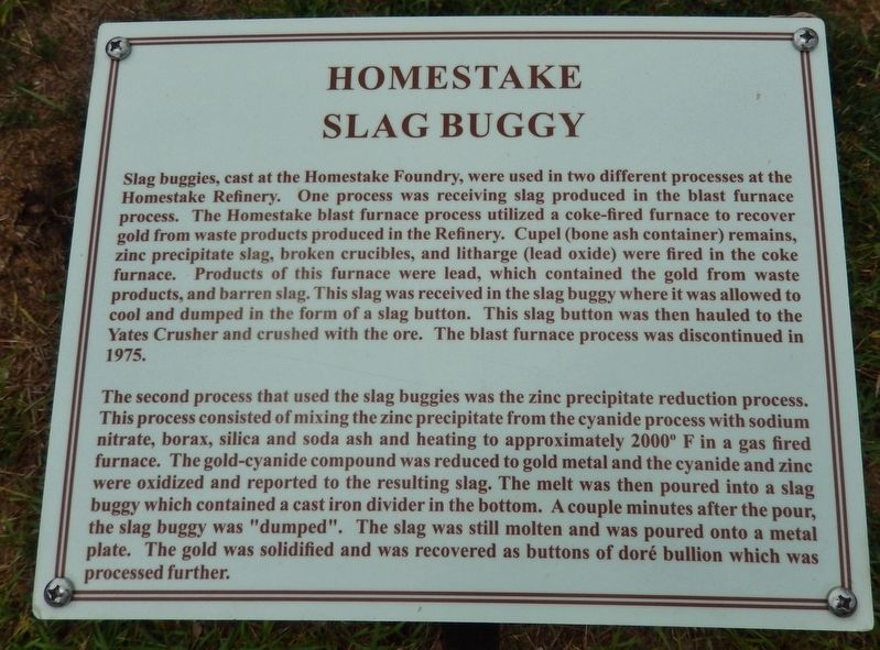 Homestake Slag Buggy Marker image. Click for full size.