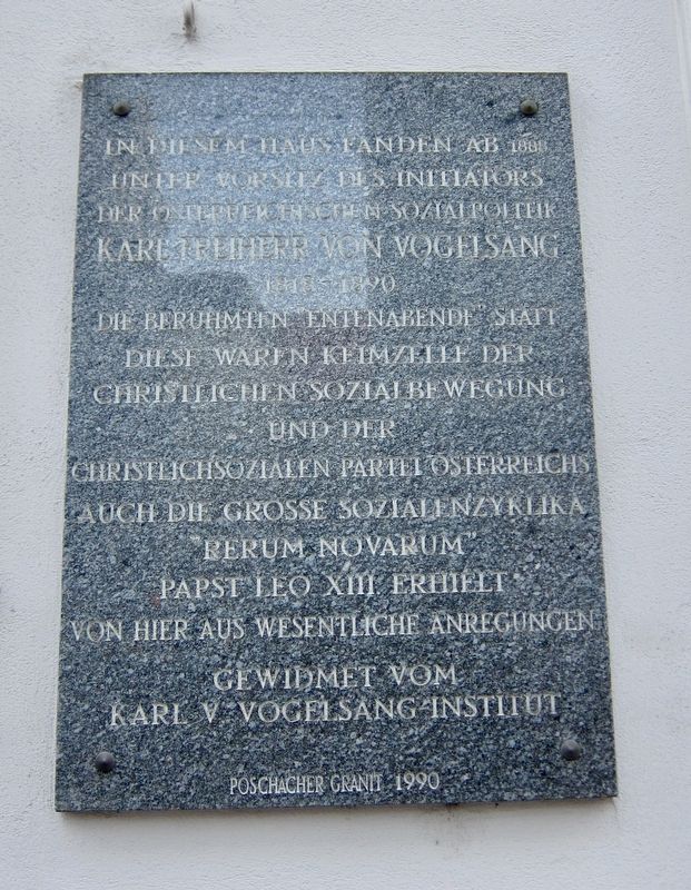 Karl Freiherr von Vogelsang Marker image. Click for full size.