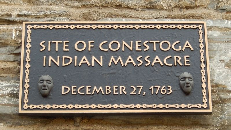 Site of Conestoga Indain Massacre 1763 Marker. Click for full size. Site of Conestoga Indain Massacre 1763 Marker image. Click for full size.
