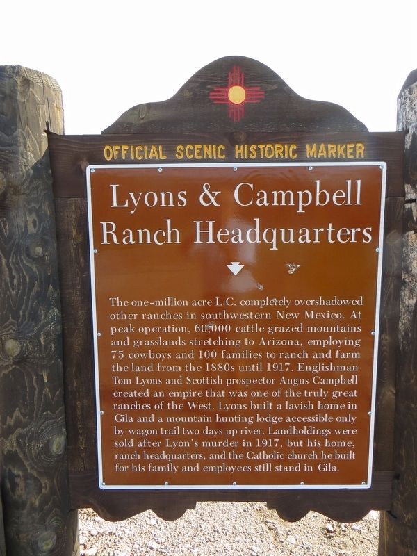 Lyons and Campbell Ranch Headquarters Marker image. Click for full size.