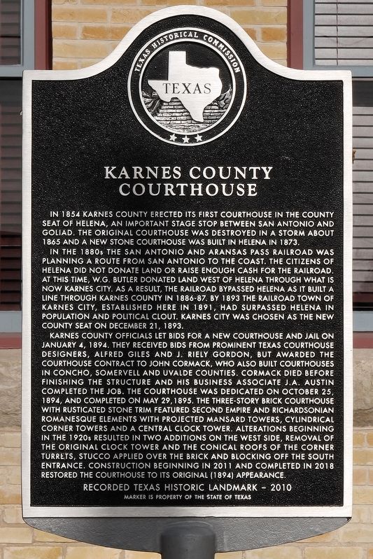 Karnes County Courthouse Marker image. Click for full size.