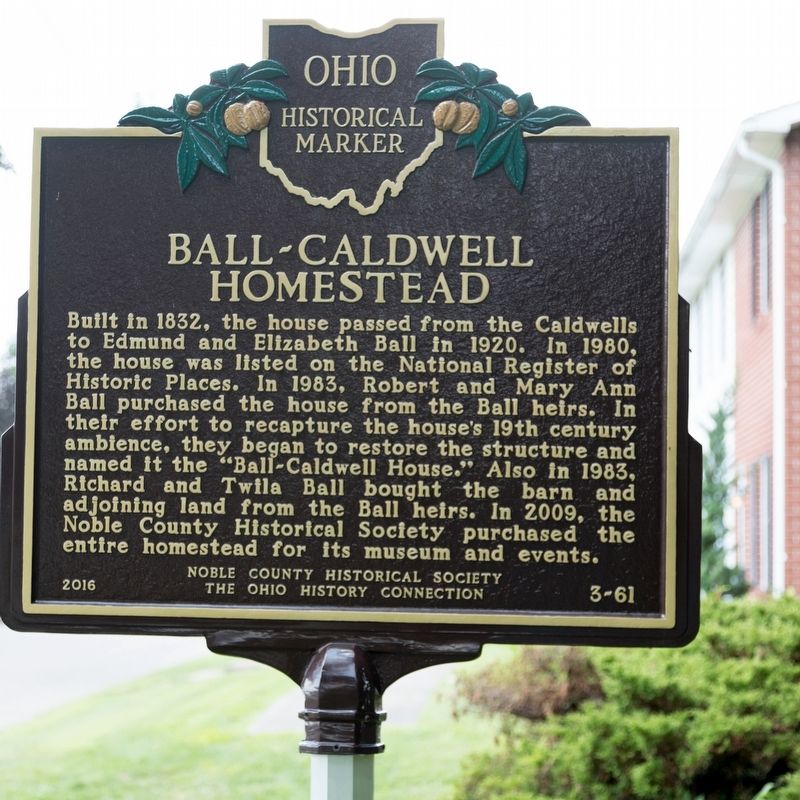 Ball-Caldwell Homestead Face of Marker image. Click for full size.