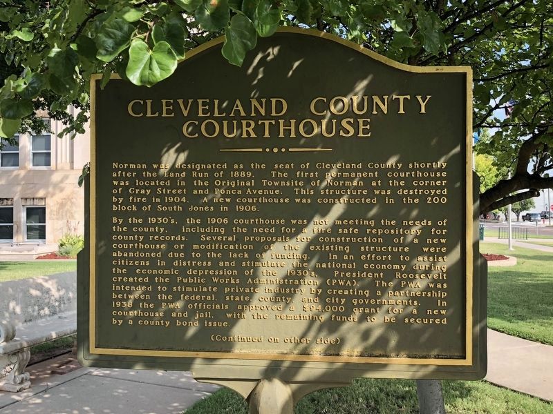 Cleveland County Courthouse Marker image. Click for full size.