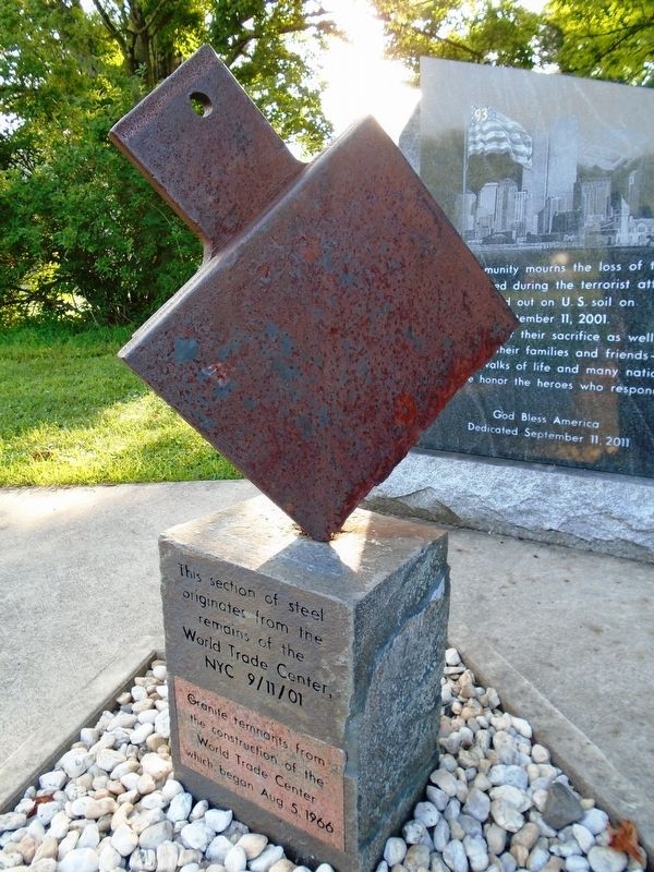 9/11 Memorial Marker and Remnants. Click for full size. 9/11 Memorial Marker and Remnants image. Click for full size.
