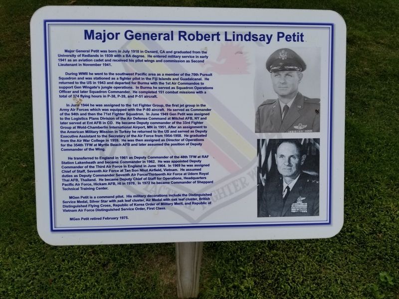 Colonel Robert L. Petit Marker image. Click for full size.
