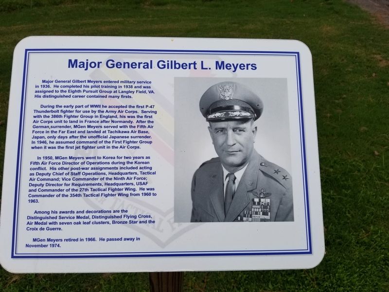 Major General Gilbert L. Meyers Marker image. Click for full size.
