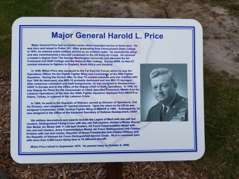 Major General Harold L. Price Marker image. Click for full size.