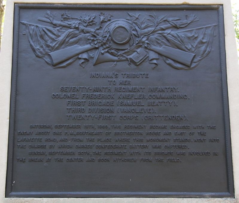 79th Indiana Infantry Marker. Click for full size. 79th Indiana Infantry Marker image. Click for full size.