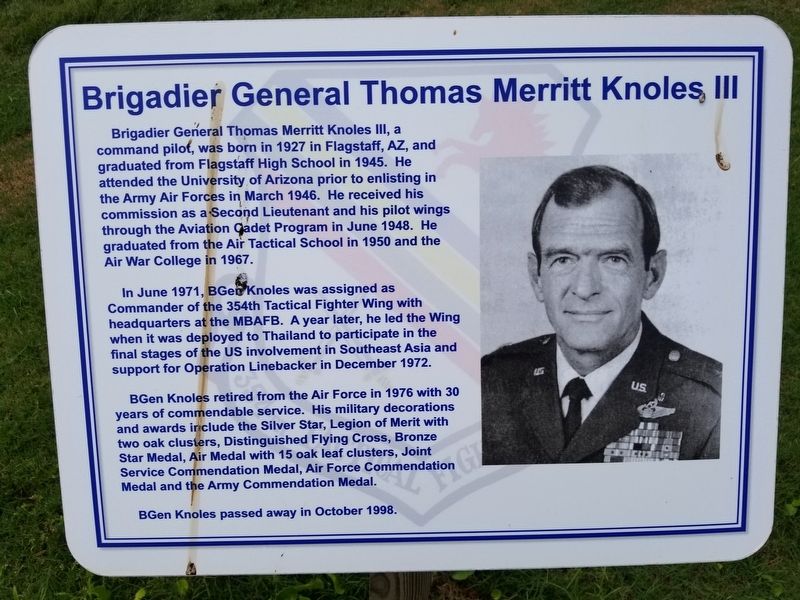 Brigadier General Thomas Merrit Knoles III Marker image. Click for full size.