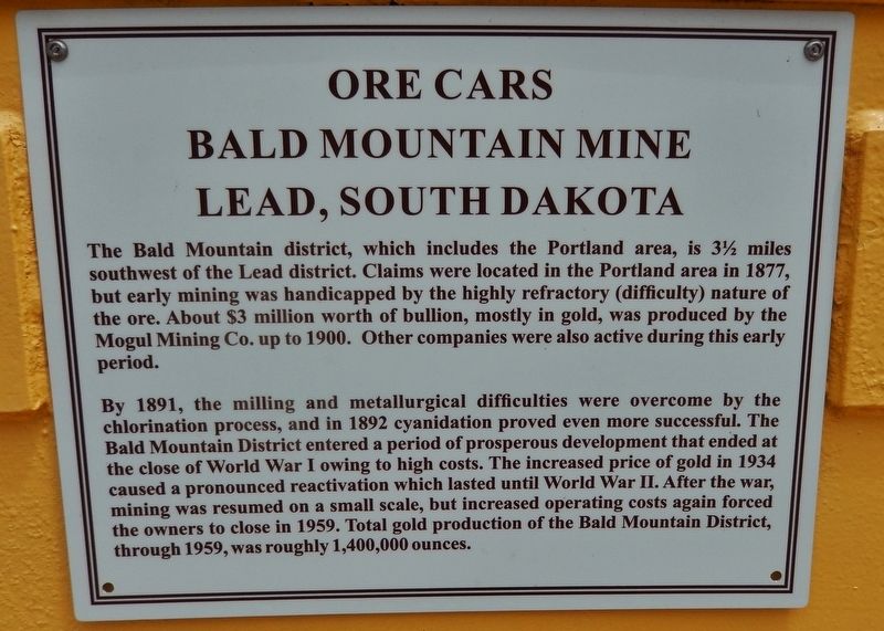 Ore Cars Marker. Click for full size. Ore Cars Marker image. Click for full size.